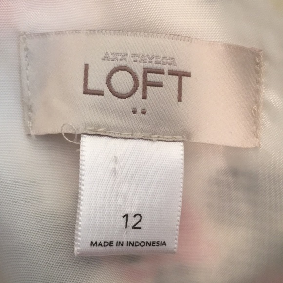 LOFT dress, white with flowers, size 12 - Picture 6 of 6